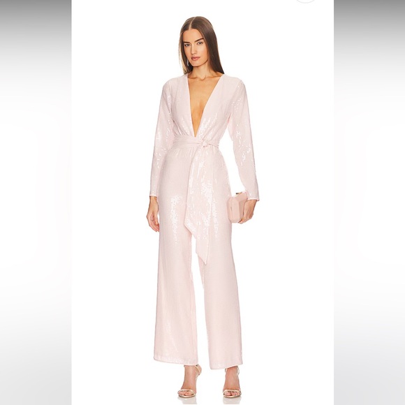 LOVERS AND FRIENDS Leighton jumpsuit in Champagne Pink - Picture 2 of 7